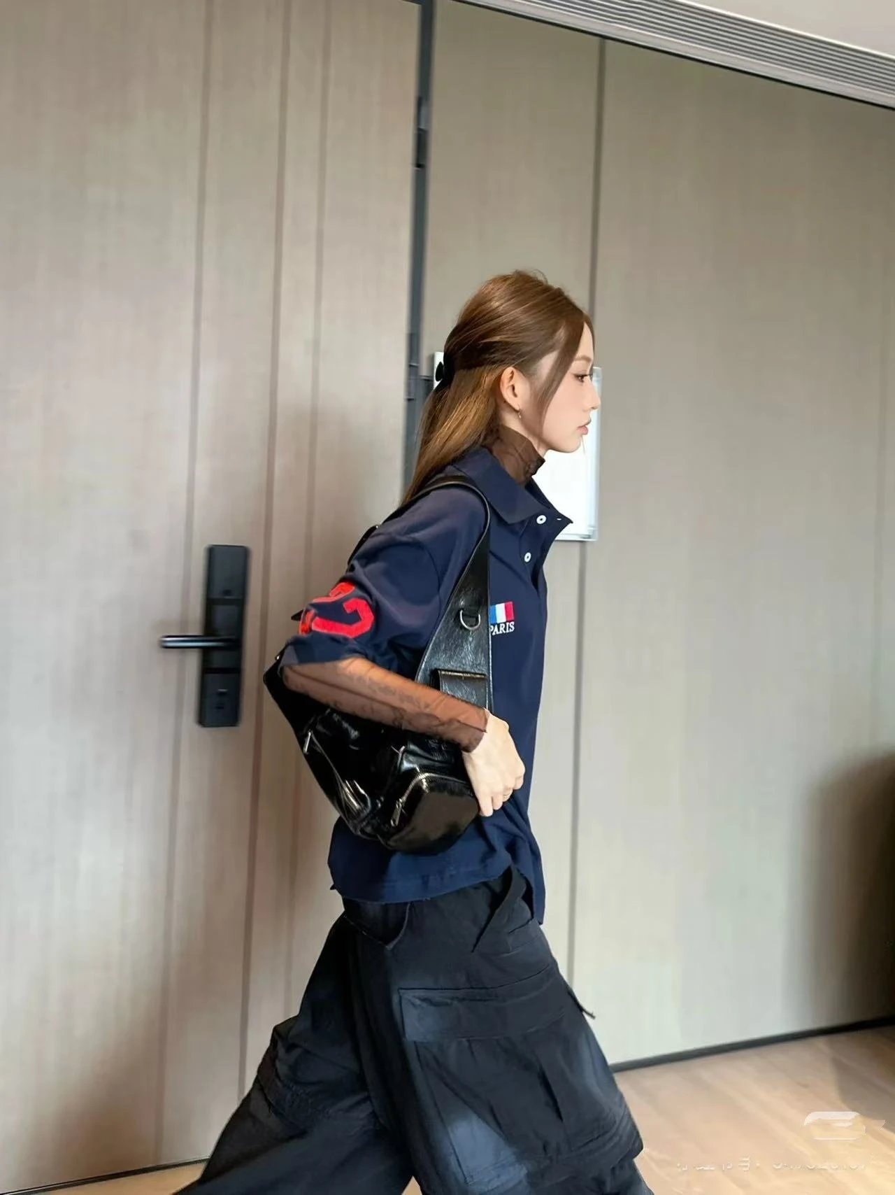 Balenciaga Paris Polo Navy Blue - 5