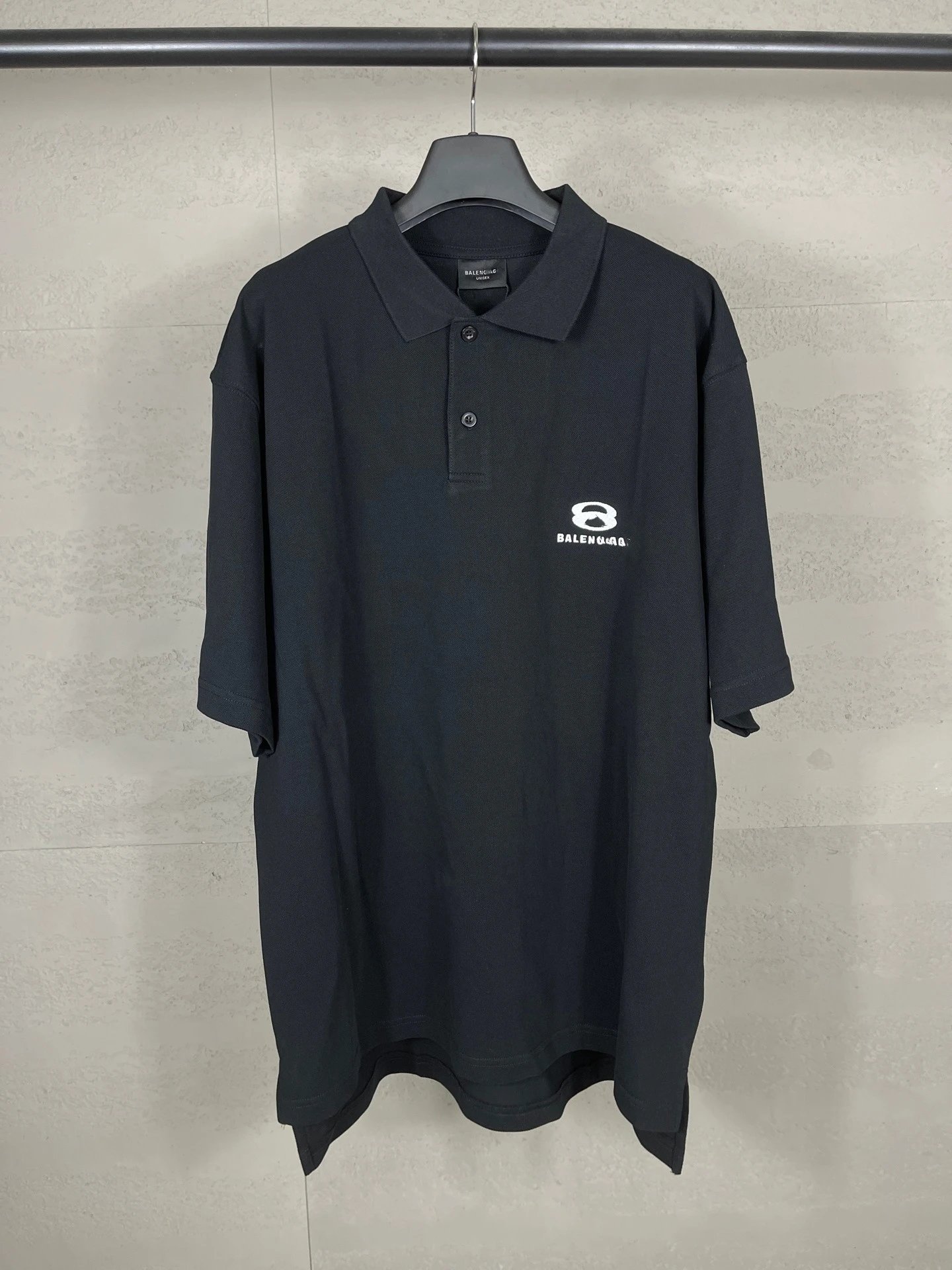 Balenciaga Logo Polo Black Polo - 5