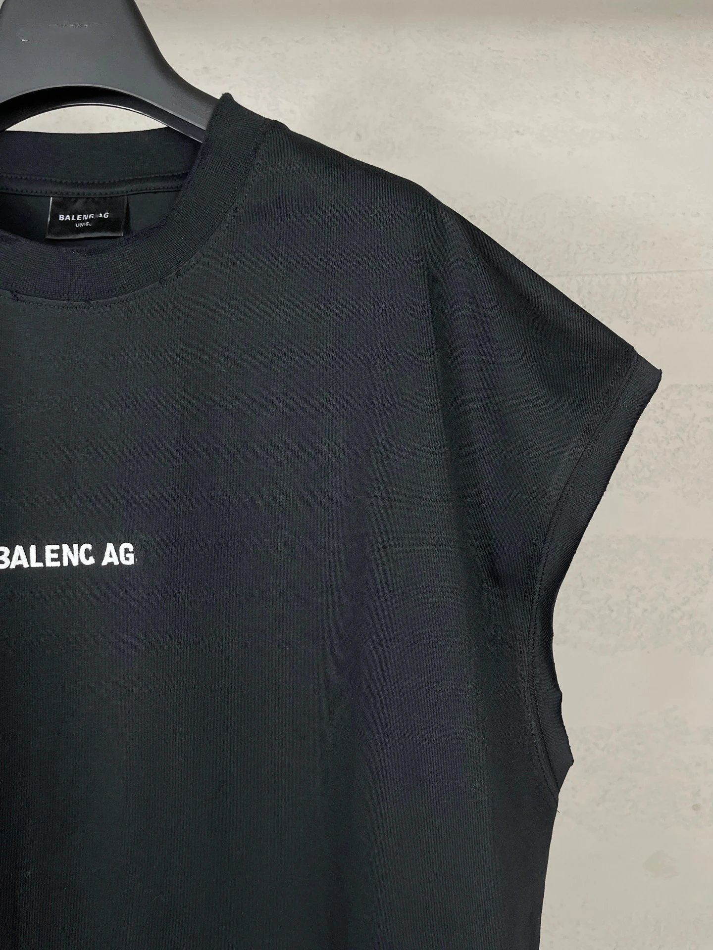 Balenciaga AG Logo Print Black Sleeveless T-Shirt - 13