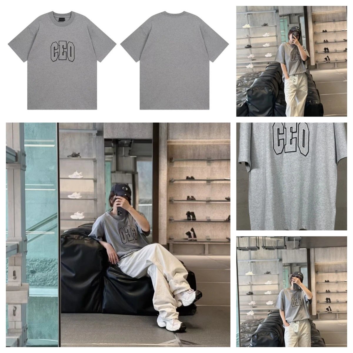 Balenciaga CEO Graphic Print Gray T-Shirt - 3