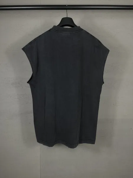 Balenciaga City of Angel Print Distressed Black T-Shirt - 14