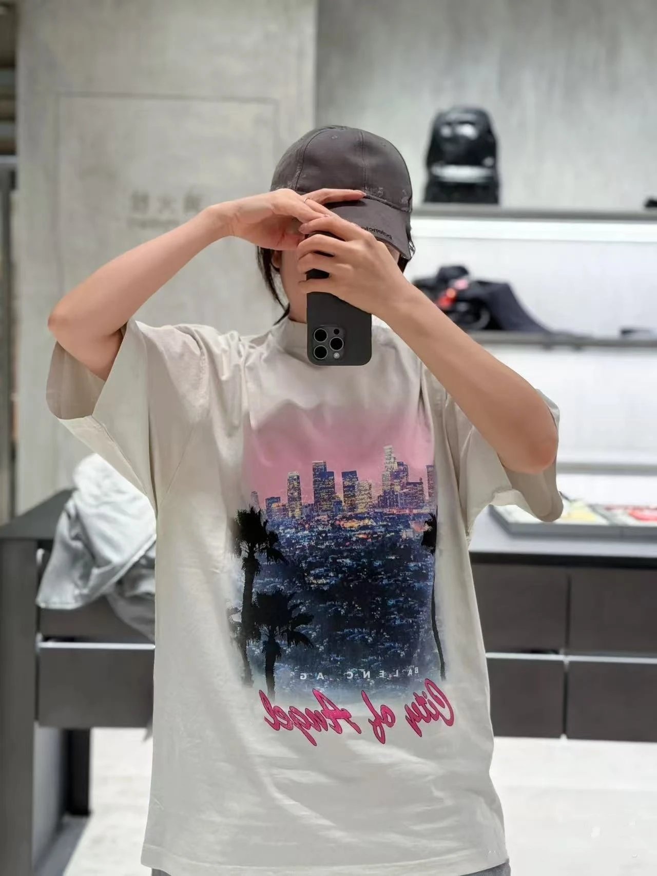 Balenciaga City of Angel Print Oversized T-Shirt White - 6