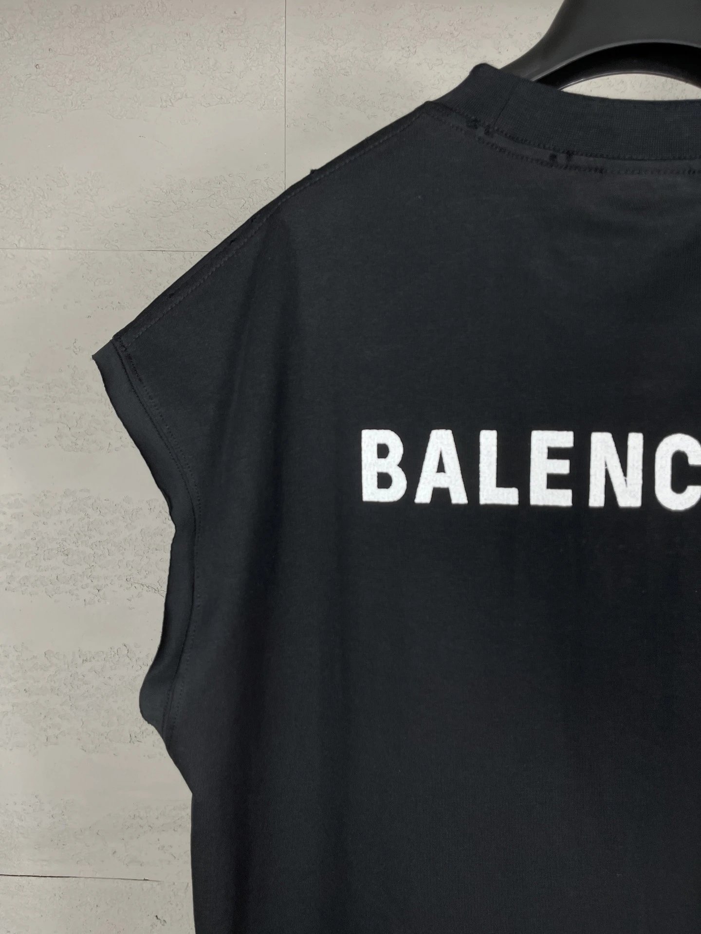 Balenciaga AG Logo Print Black Sleeveless T-Shirt - 14
