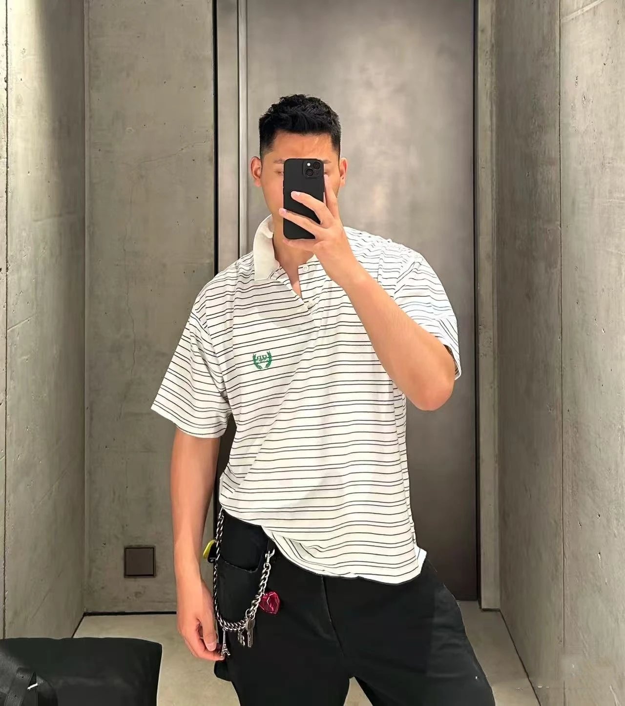 GRA Striped Polo Blue Purple Multicolor Polo - 5