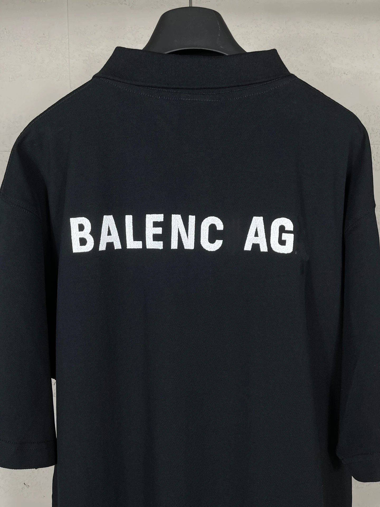 Balenciaga Logo-Embroidered Black Polo - 12