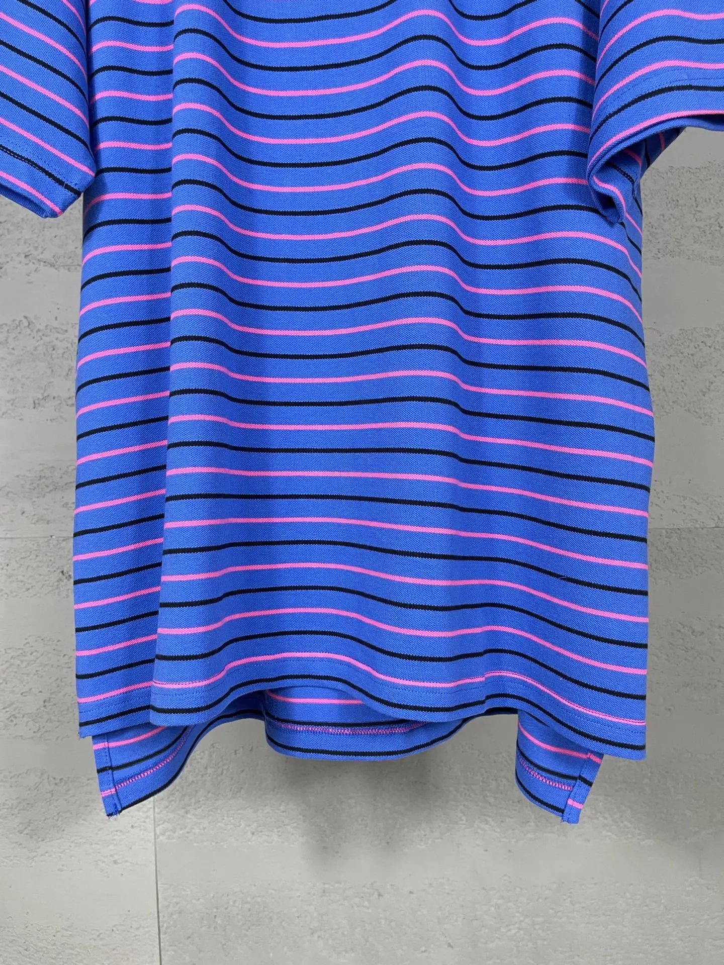 GRA Striped Polo Blue Purple Multicolor Polo - 14