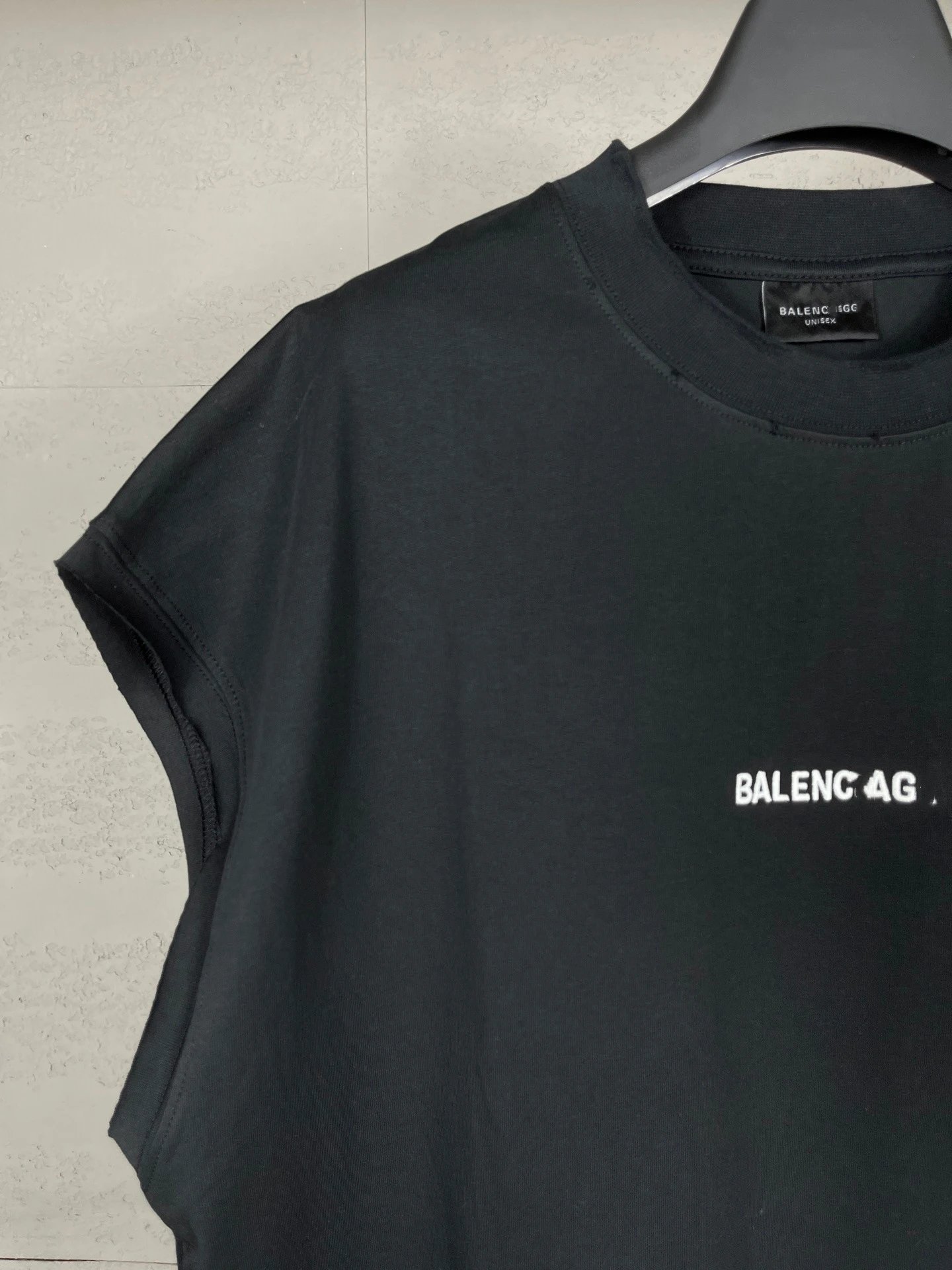 Balenciaga AG Logo Print Black Sleeveless T-Shirt - 11