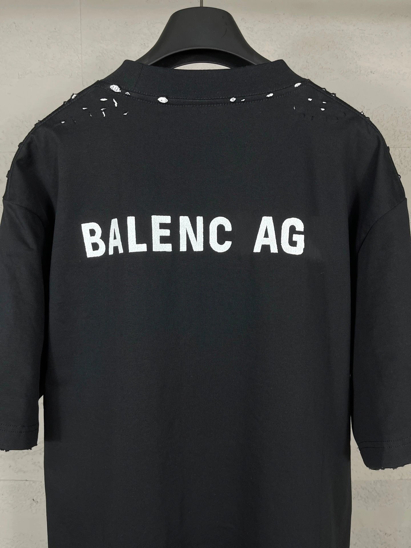 Balenciaga AG Distressed Oversized T-Shirt Black - 14