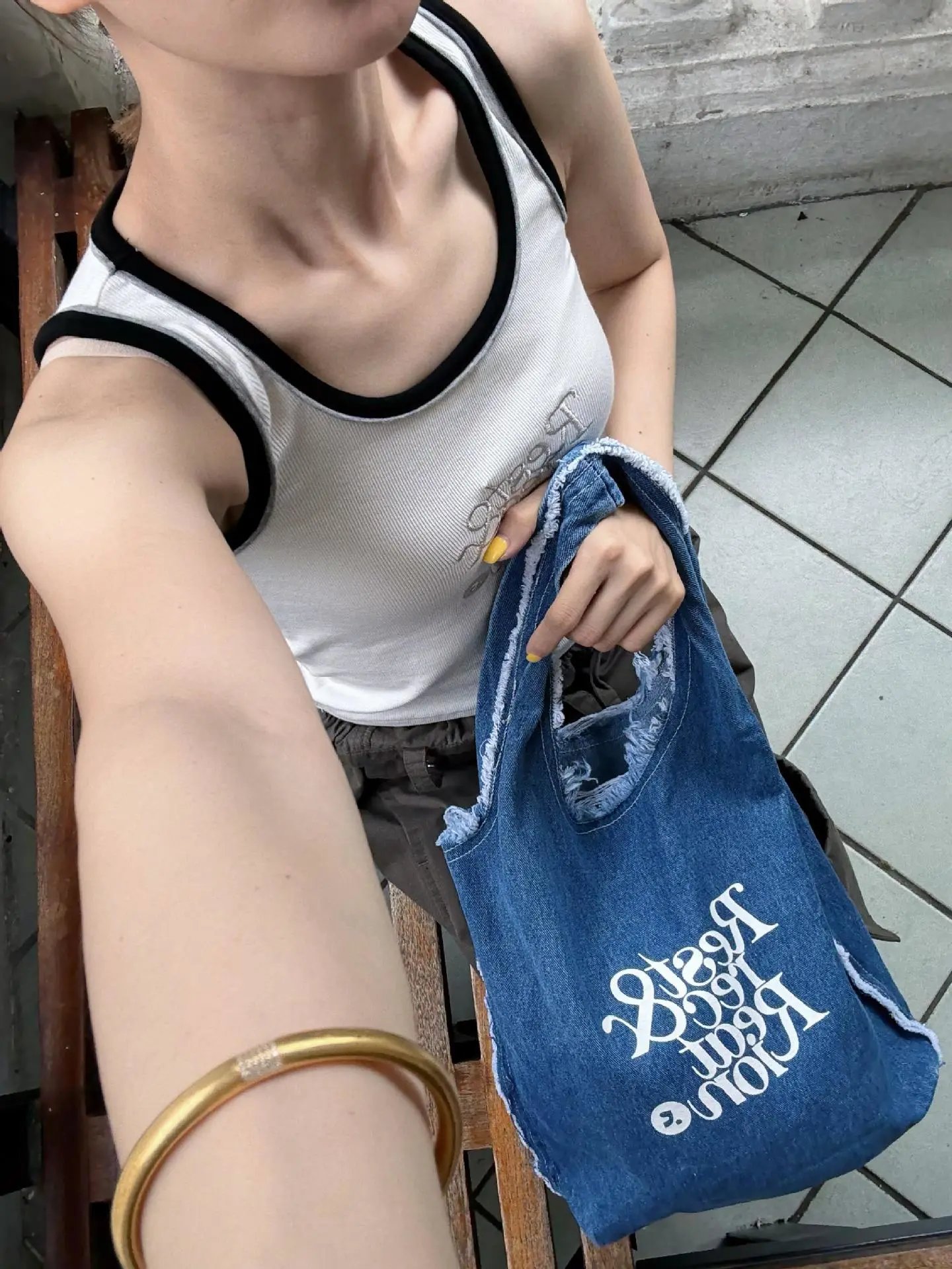 Rest & Recreation Denim Tote Bag Navy - 20