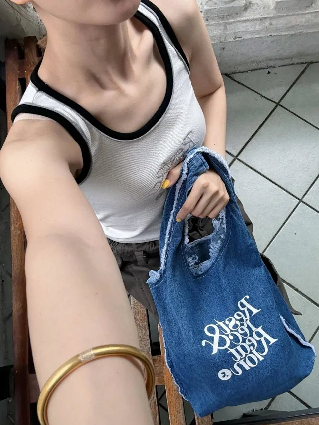 Rest & Recreation Shoulder Bags Denim Logo Bag product detail image 19