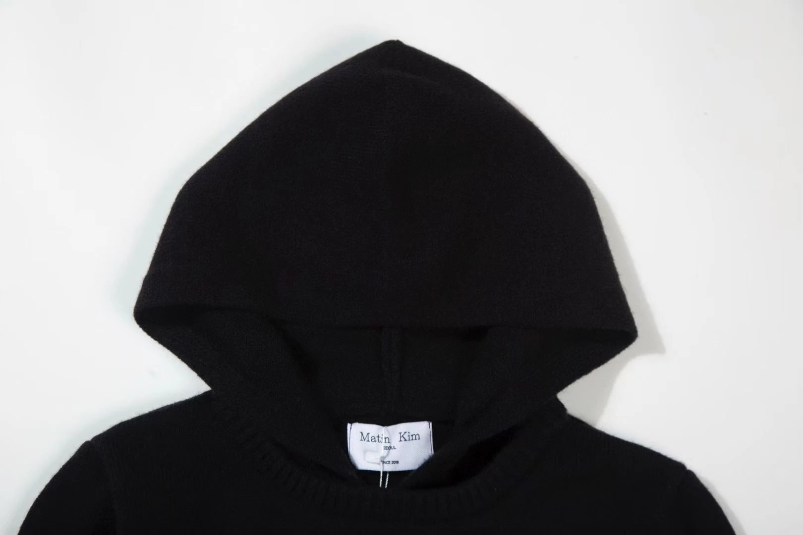 Matin Kim Logo Knit Hoodie Gray - 12