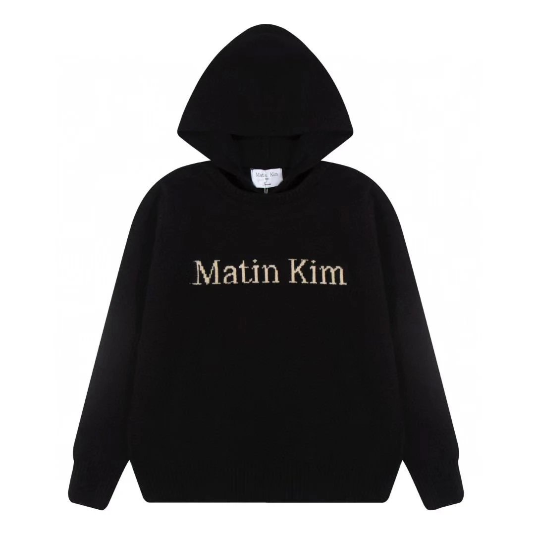 Matin Kim Logo Knit Hoodie Gray - 8