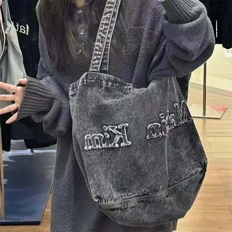 Matin Kim Denim Tote Bag Black - 9