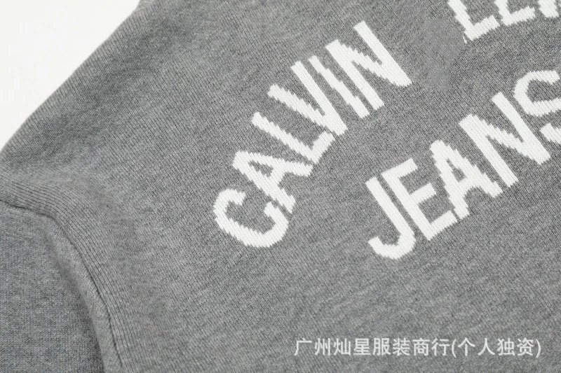 Calvin Klein Jeans Logo-Embroidered Gray Cardigan - 13