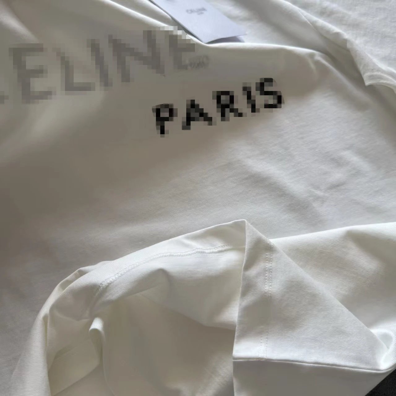 Celine Paris Pixel Print Off-White T-Shirt - 11