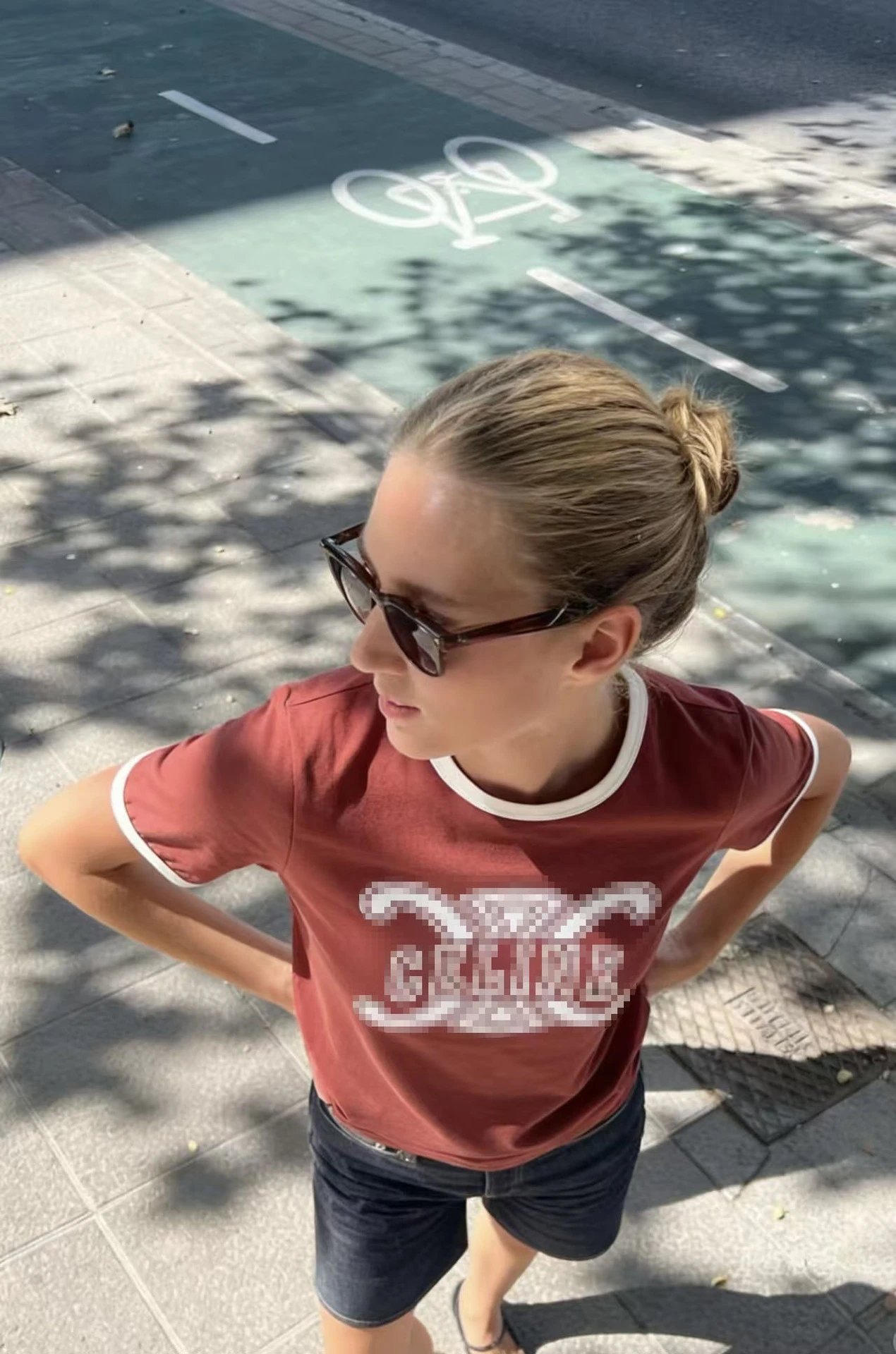Celine Vintage Logo Ringer T-Shirt Burgundy - 7