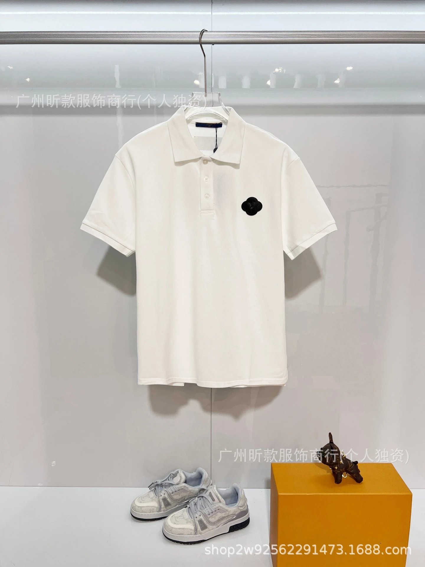 Prada Logo Patch Polo White with Red-Black Trim Polo - 17