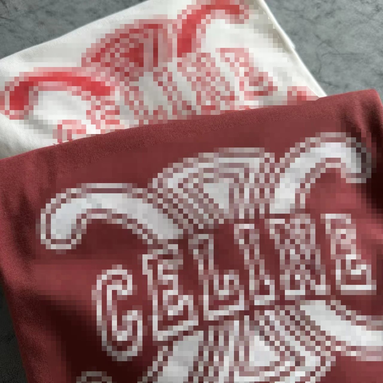 Celine Vintage Logo Ringer T-Shirt Burgundy - 13