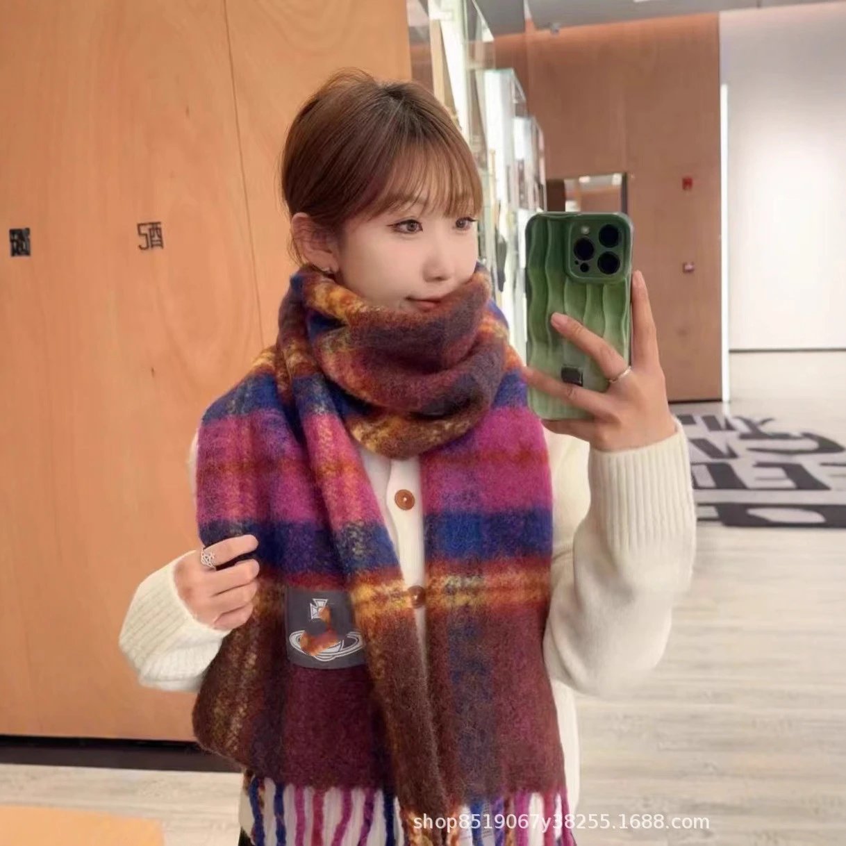 Vivienne Westwood Scarves Plaid Fringe Scarf image 3