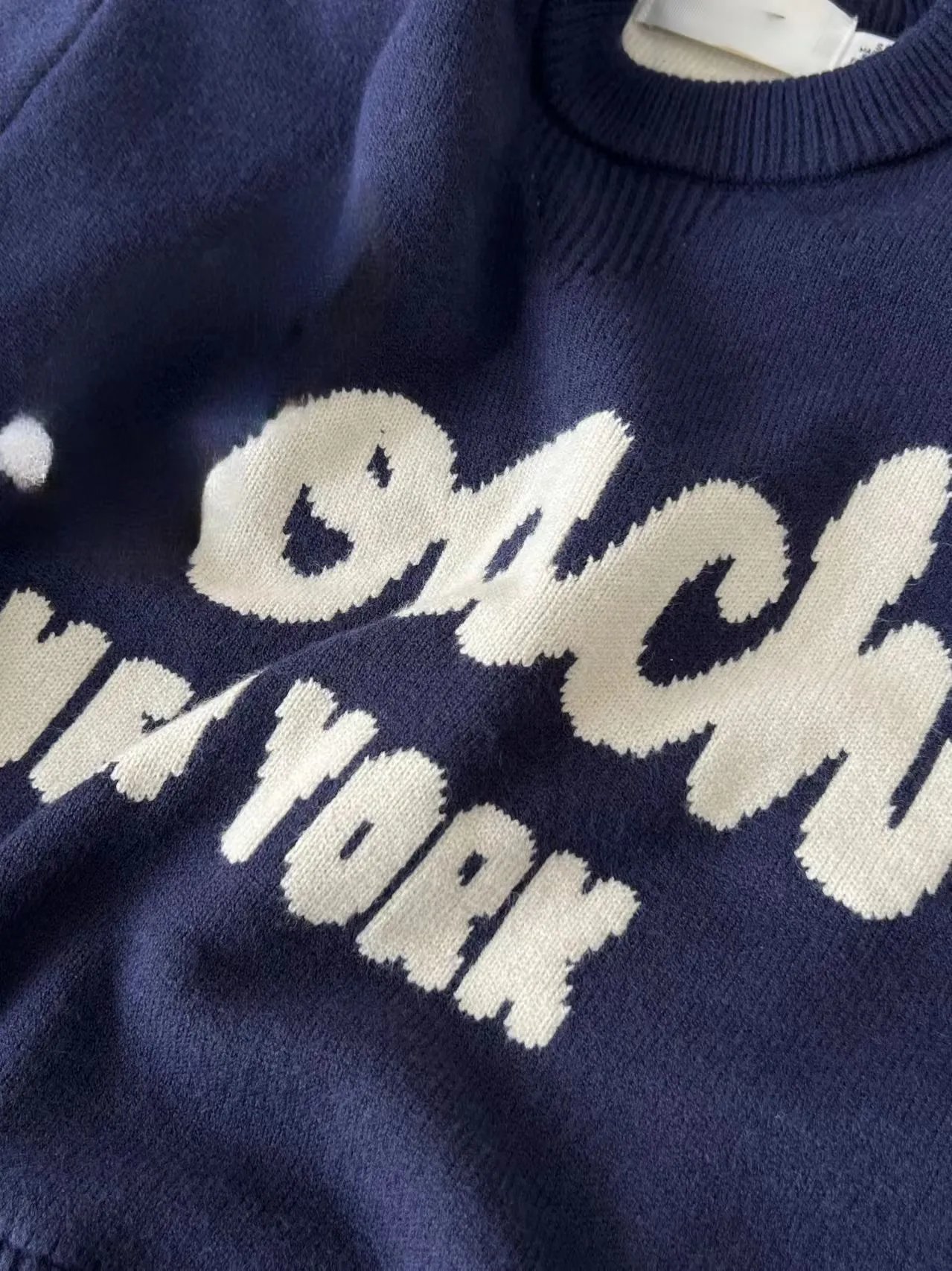 CAH New York Cropped Knit Sweater Navy - 5