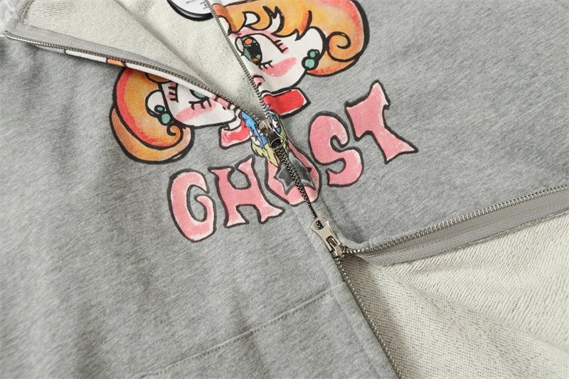 GRA Ghost Girl Ruffle Hoodie Gray - 12