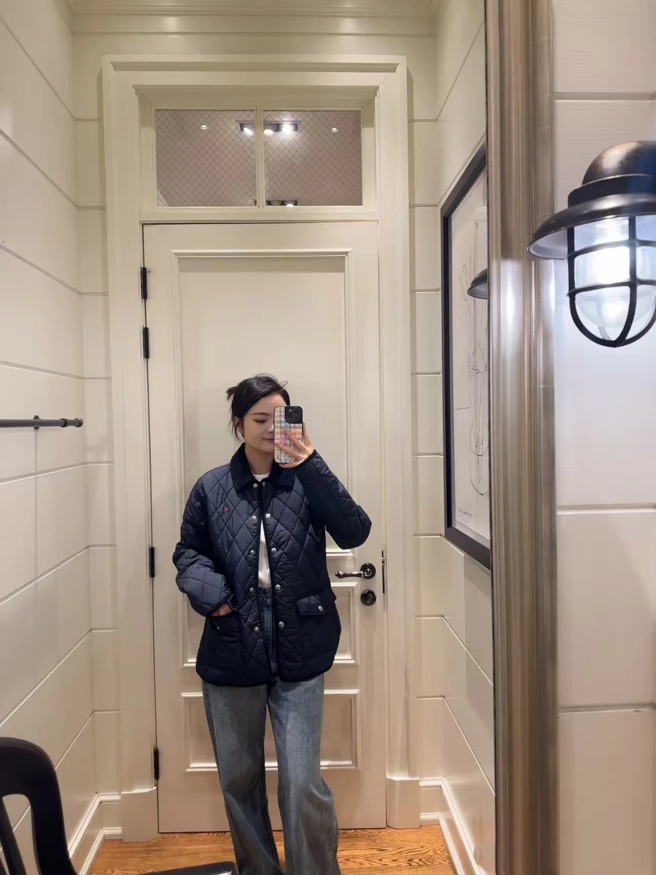 Ralph Lauren Quilted Diamond Stitch Navy Jacket - 9