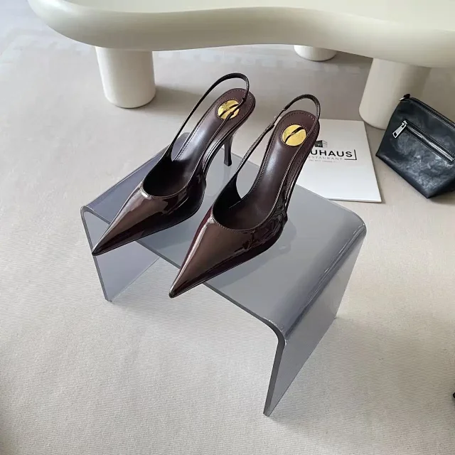 Unbranded High Heels Patent Pointed-Toe Slingback Stiletto product detail image 2