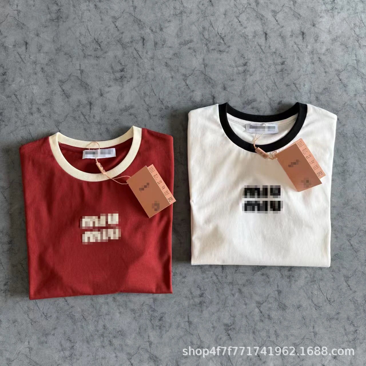 Miu Miu Logo Ringer T-Shirt White - 15