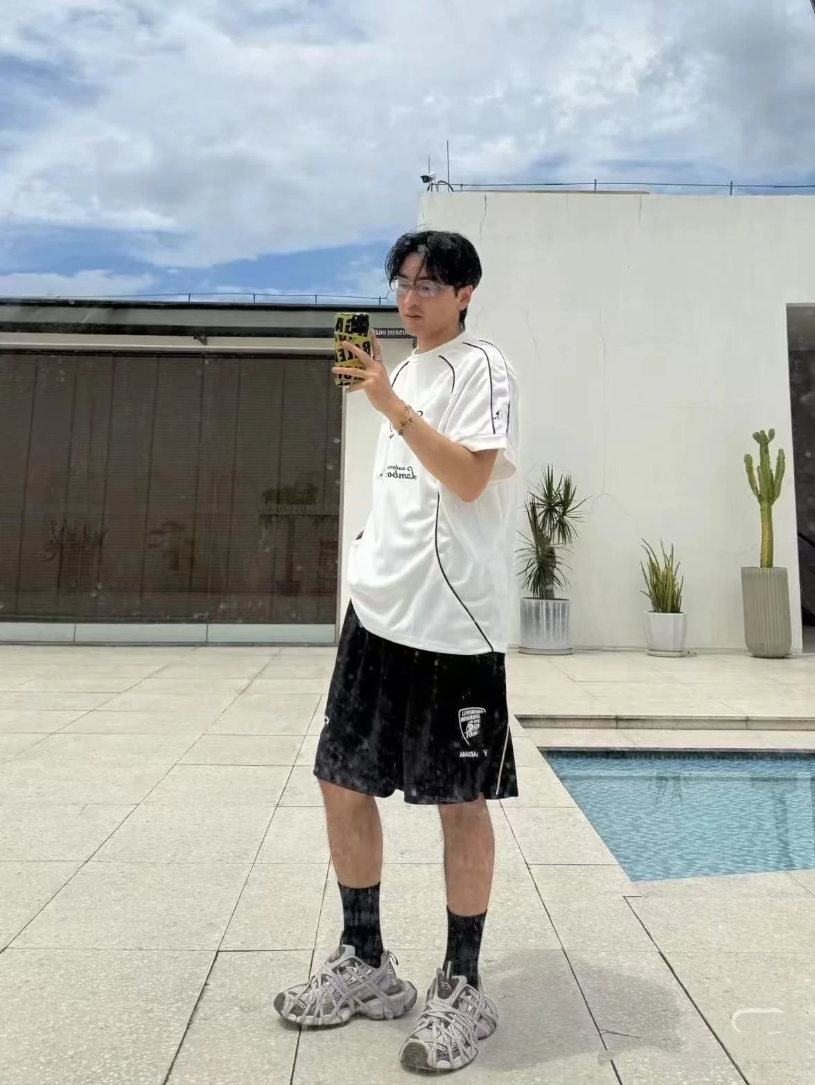 Balenciaga AG Logo Jersey White - 5