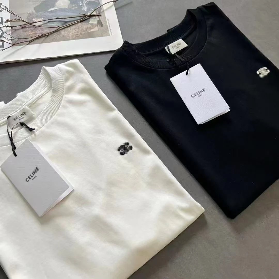 Celine Pixel Logo Black T-Shirt - 11