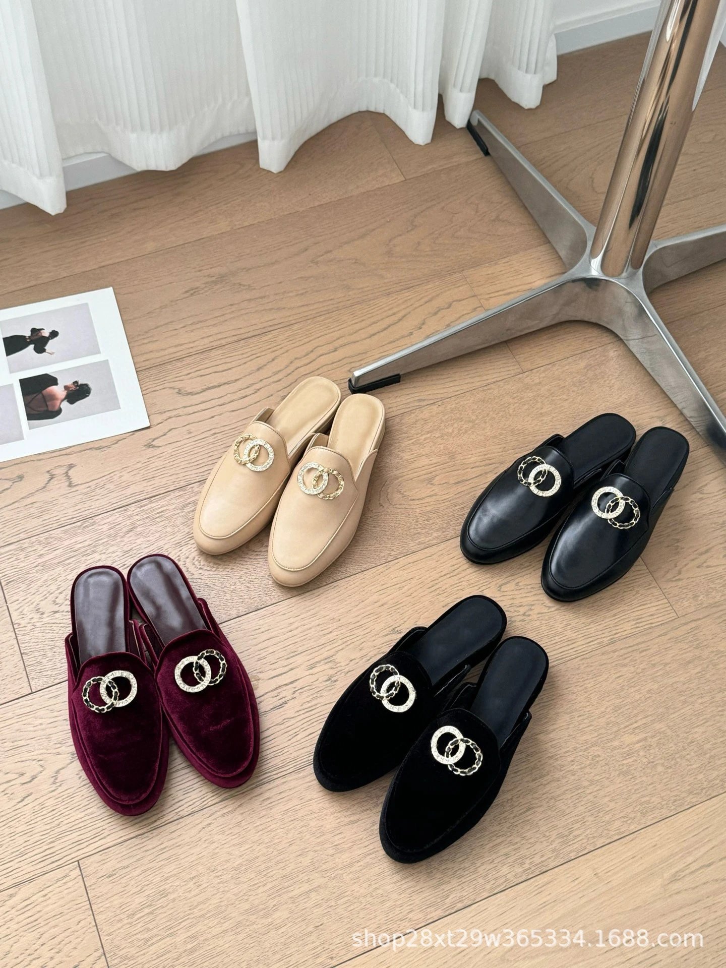 Versace Medusa Chain Loafers Black Velvet Loafers - 3