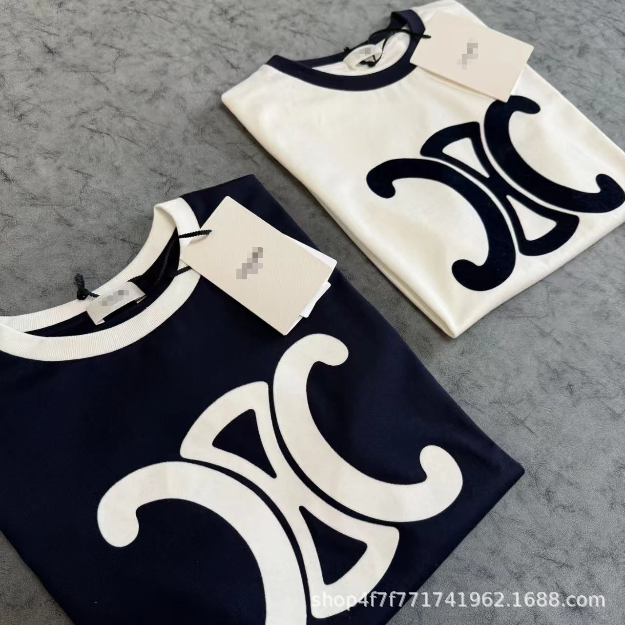 GRA Logo Print Ribbed T-Shirt Navy - 13