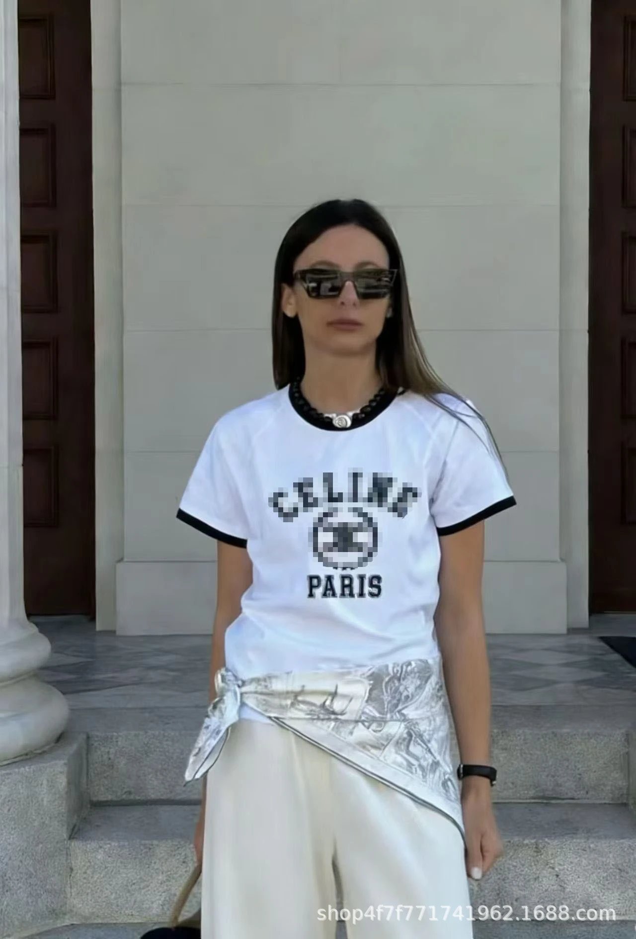 Off-White Pixelated Logo Ringer T-Shirt White/Black - 5