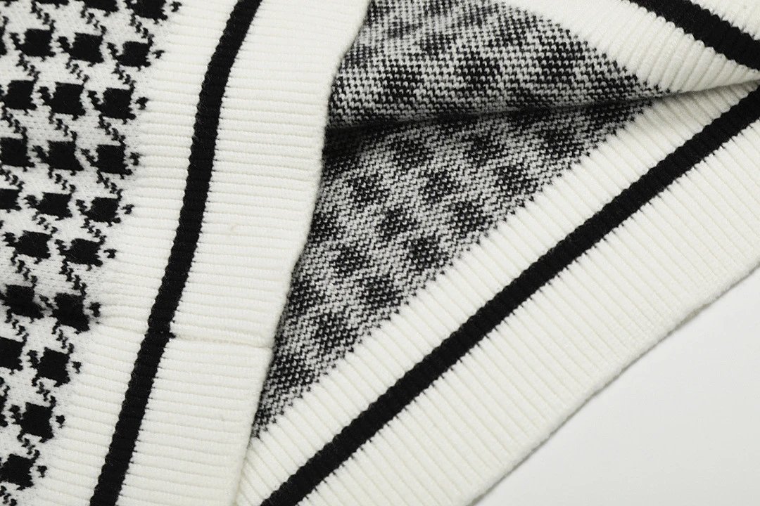 Polo Ralph Lauren Houndstooth Cardigan Black/White Knit Cardigan - 17
