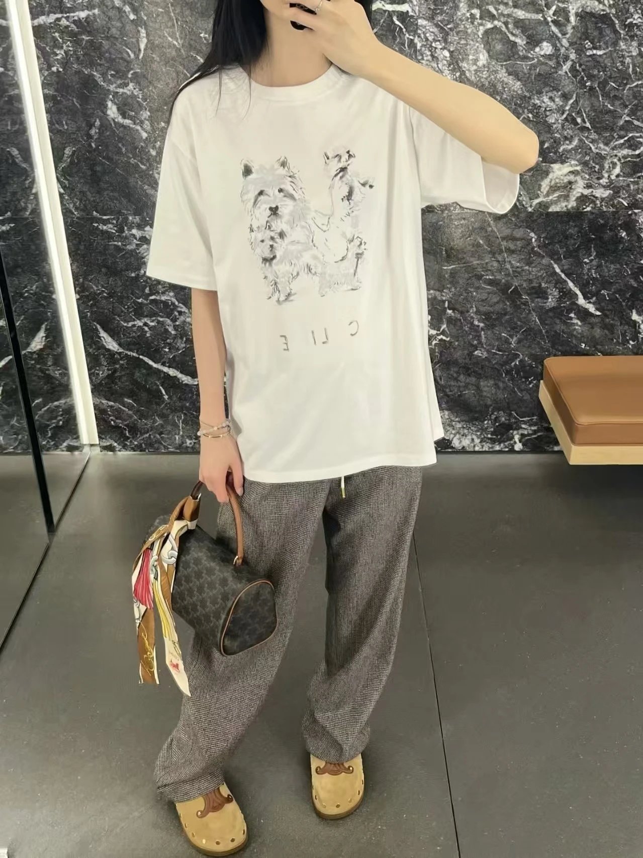 Saint Tears Westie Print Off-White T-Shirt - 5
