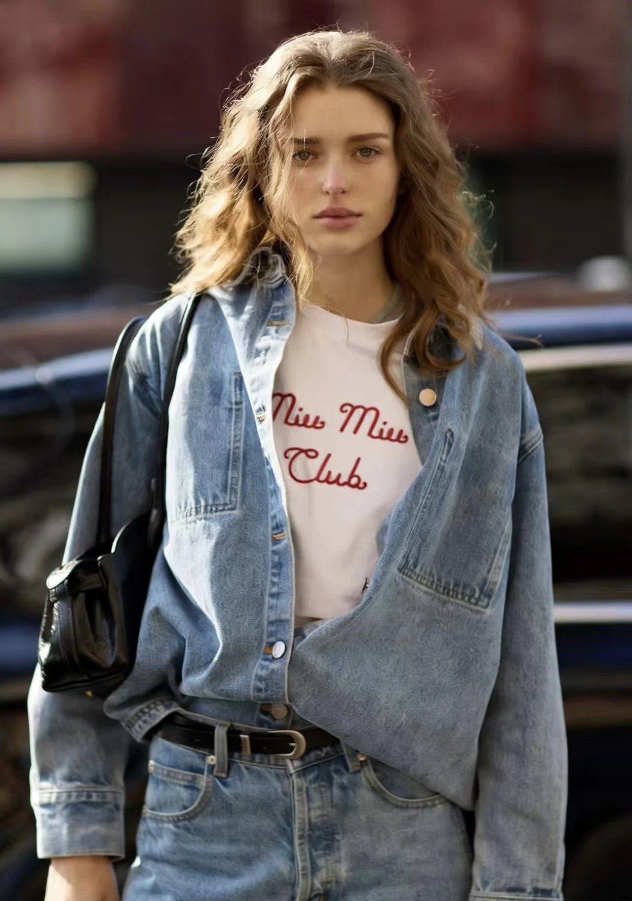 Miu Miu Club Embroidered Gray T-Shirt - 9