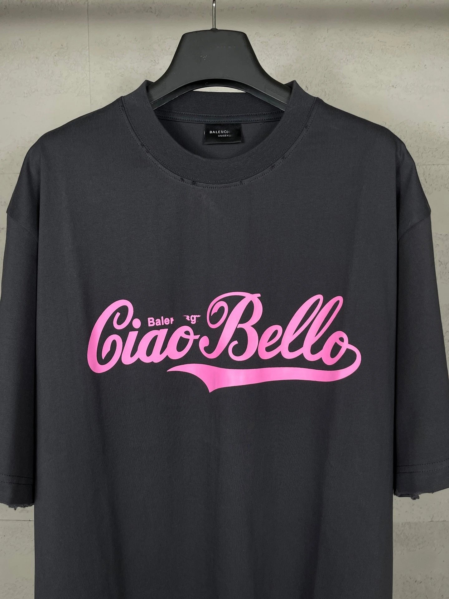 Balenciaga Ciao Bello Graphic T-Shirt Charcoal Gray - 13