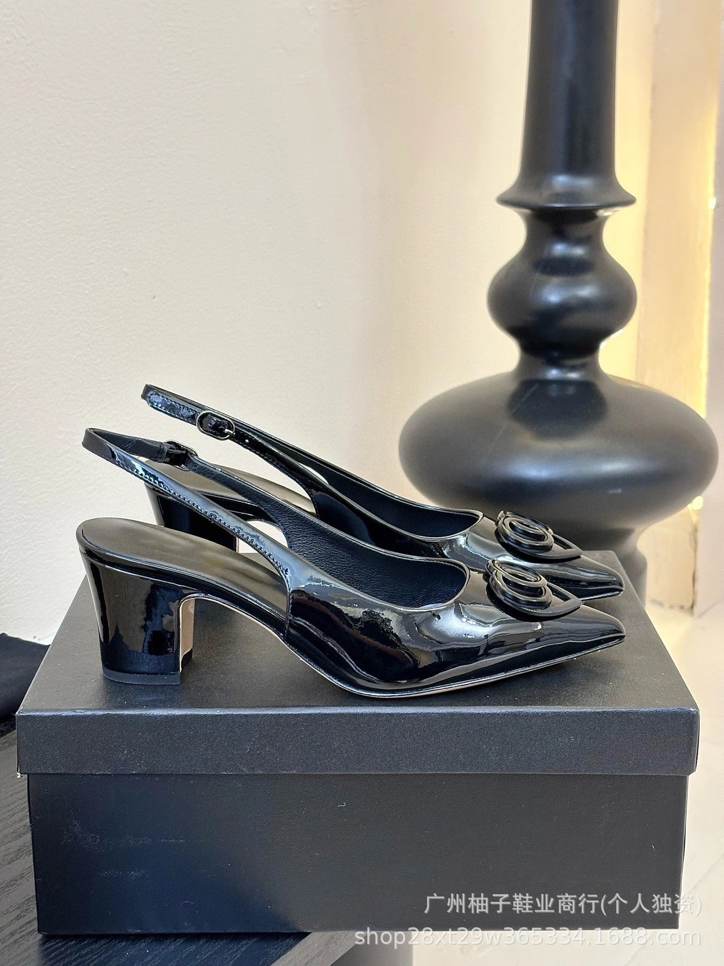 Gucci Horsebit Loafer-Style Slingbacks Black Patent Leather Heels - 12