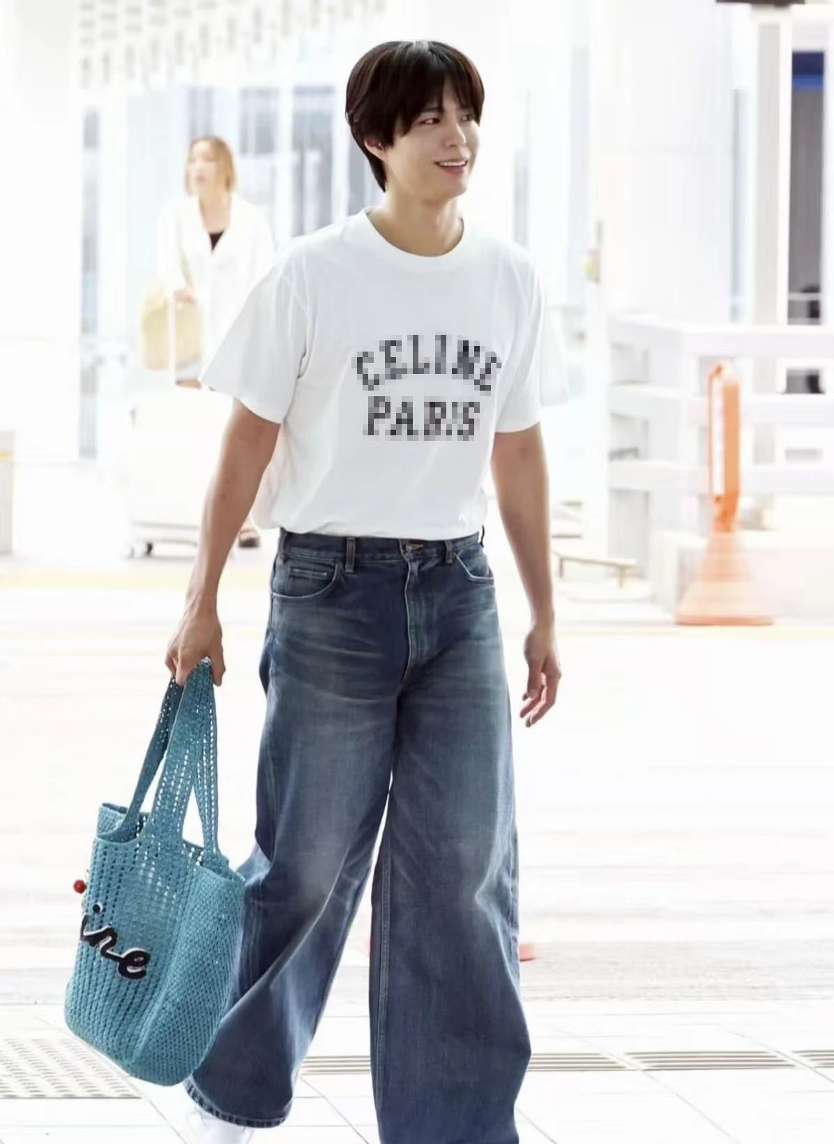 Celine Pixelated Logo Black T-Shirt - 5