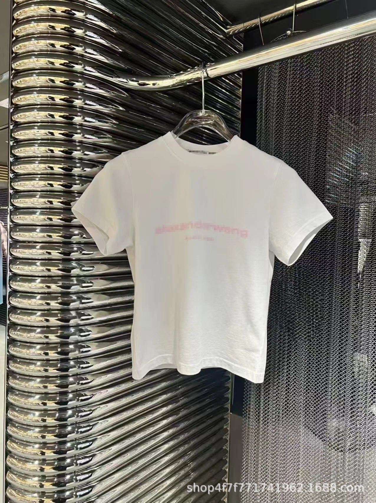 Alexander Wang Pixel Logo Black T-Shirt - 4