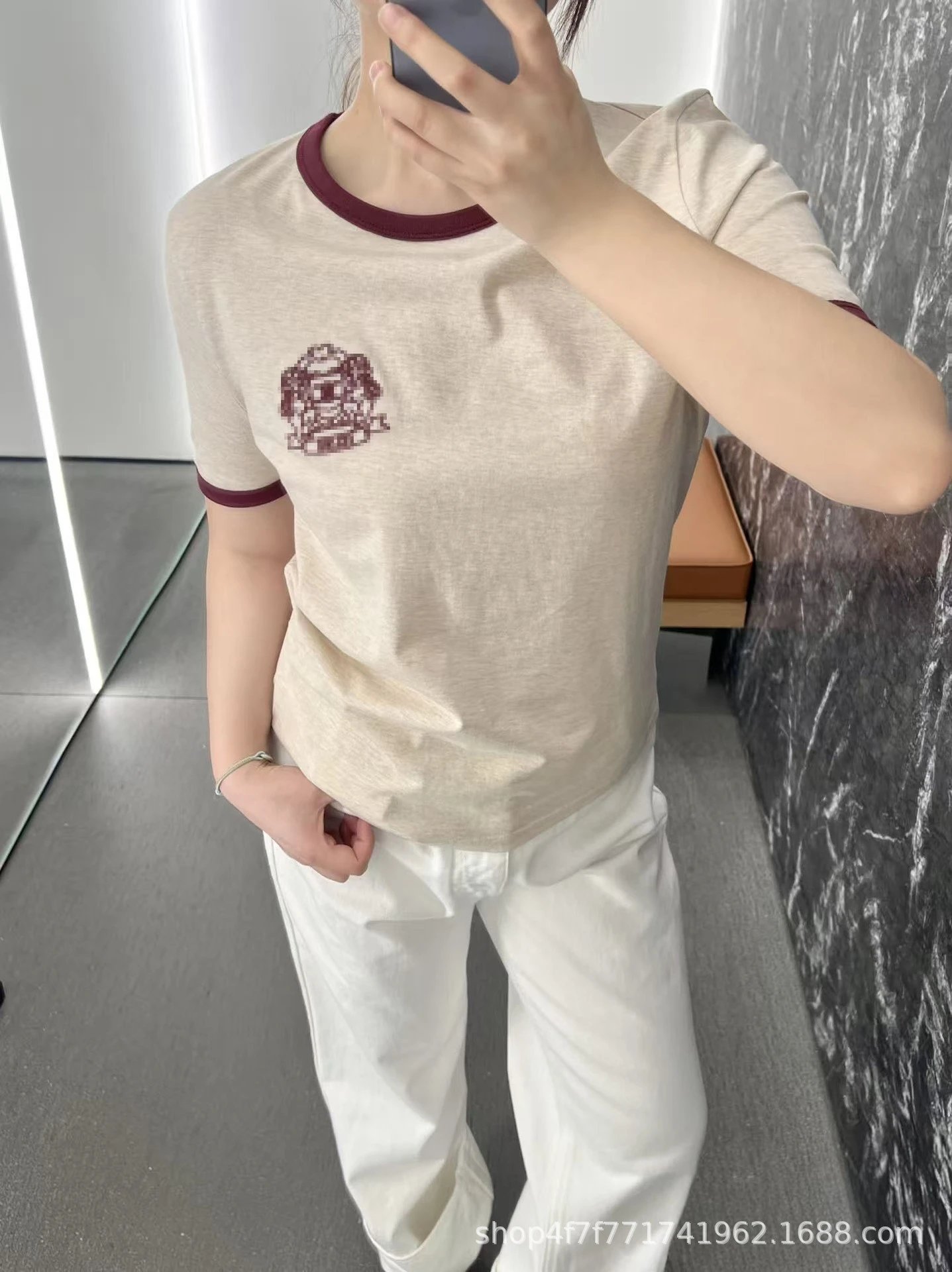 Digital Pionker Pixel Crest Ringer T-Shirt Gray - 5