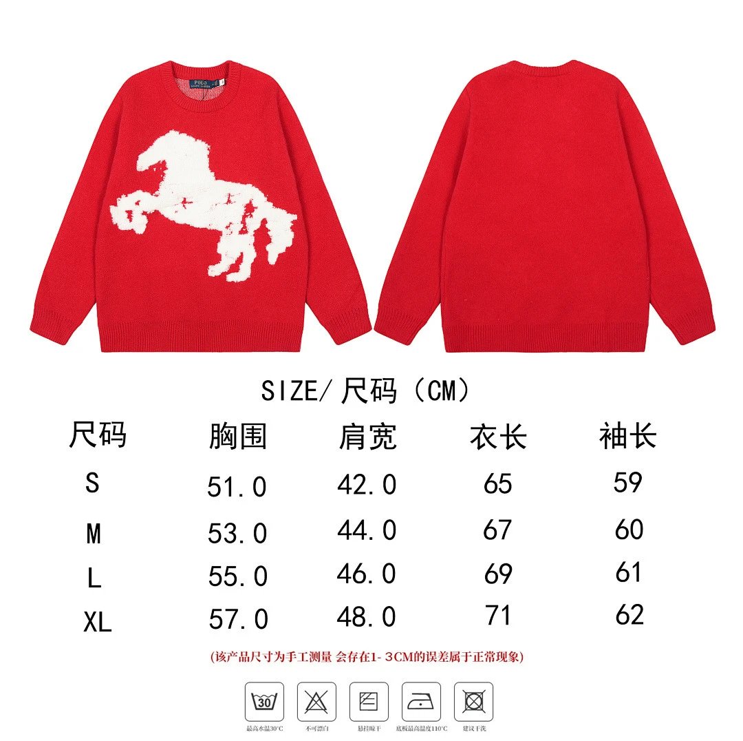 Polo Ralph Lauren Horse Motif Red Knit Sweater - 2