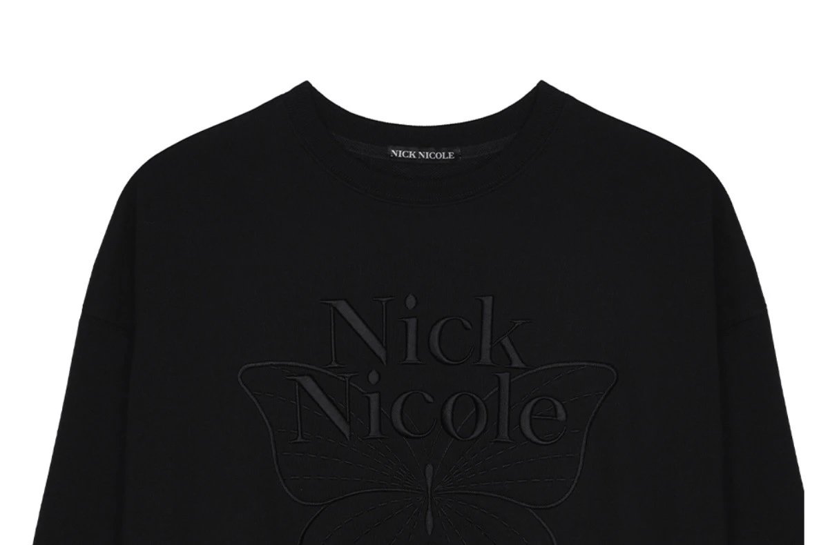 Nick Nicole Butterfly Graphic Sweatshirt Black - 69