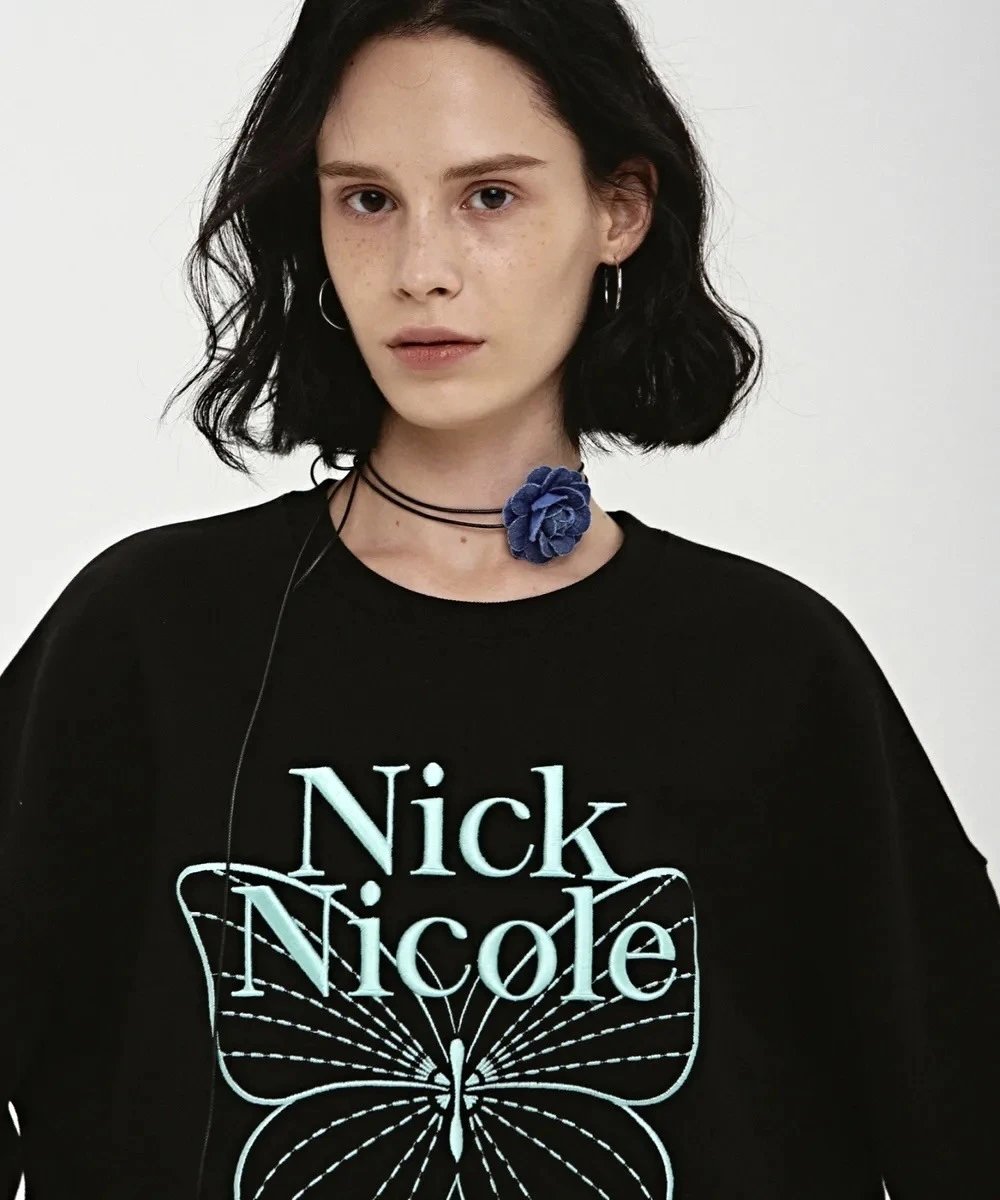Nick Nicole Butterfly Graphic Sweatshirt Black - 87