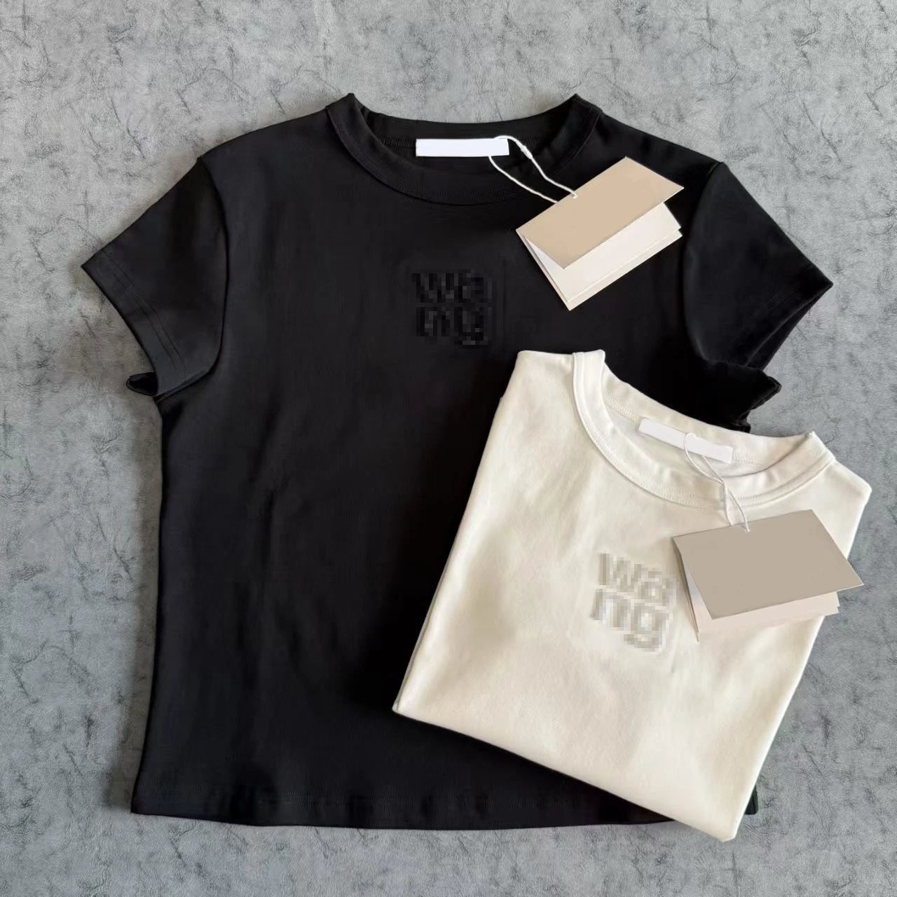 Alexander Wang Pixelated Logo White T-Shirt - 10