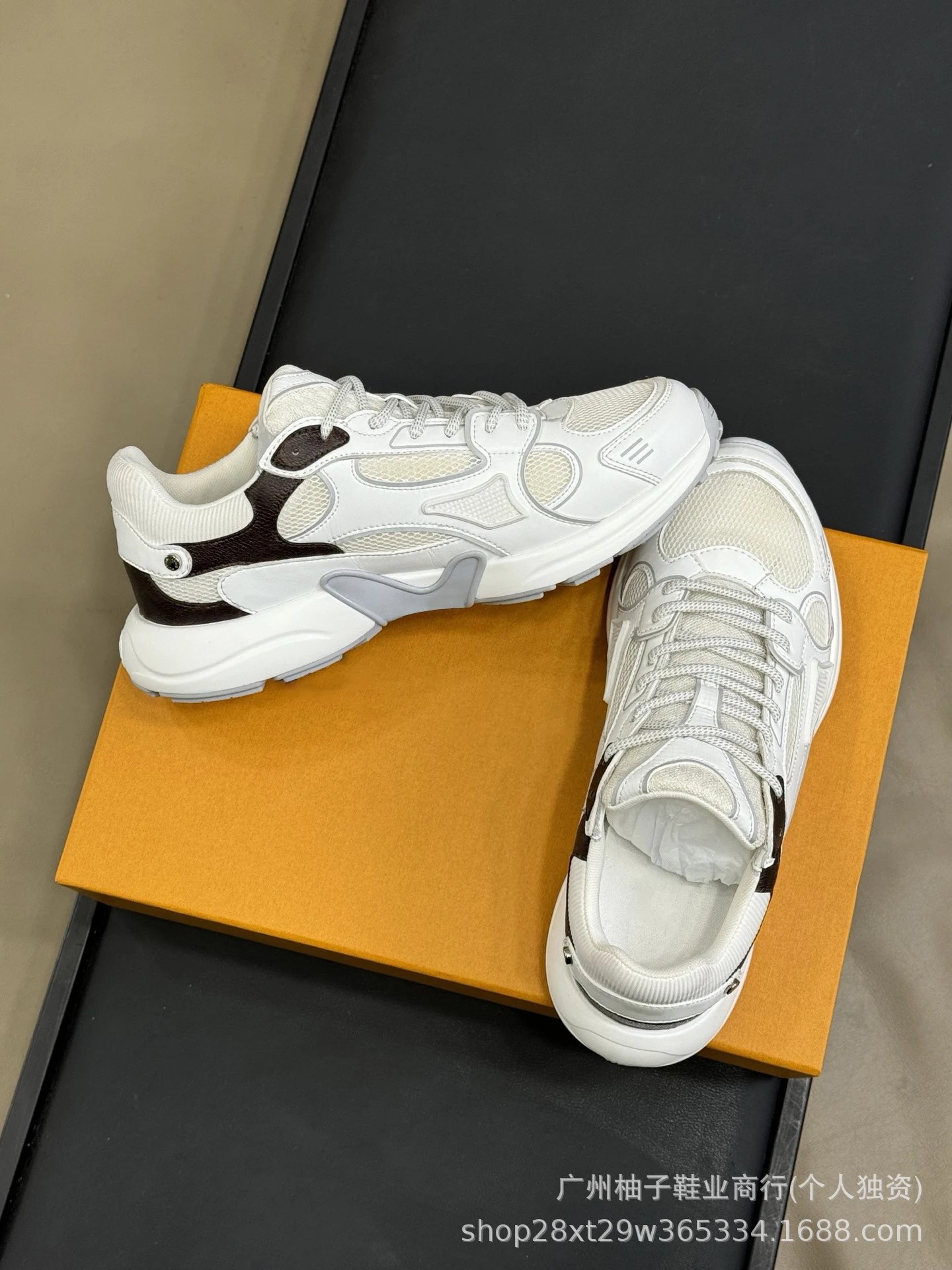 Off-White x Asics Gel-Lyte III Silver Yellow Chunky Sneakers - 4