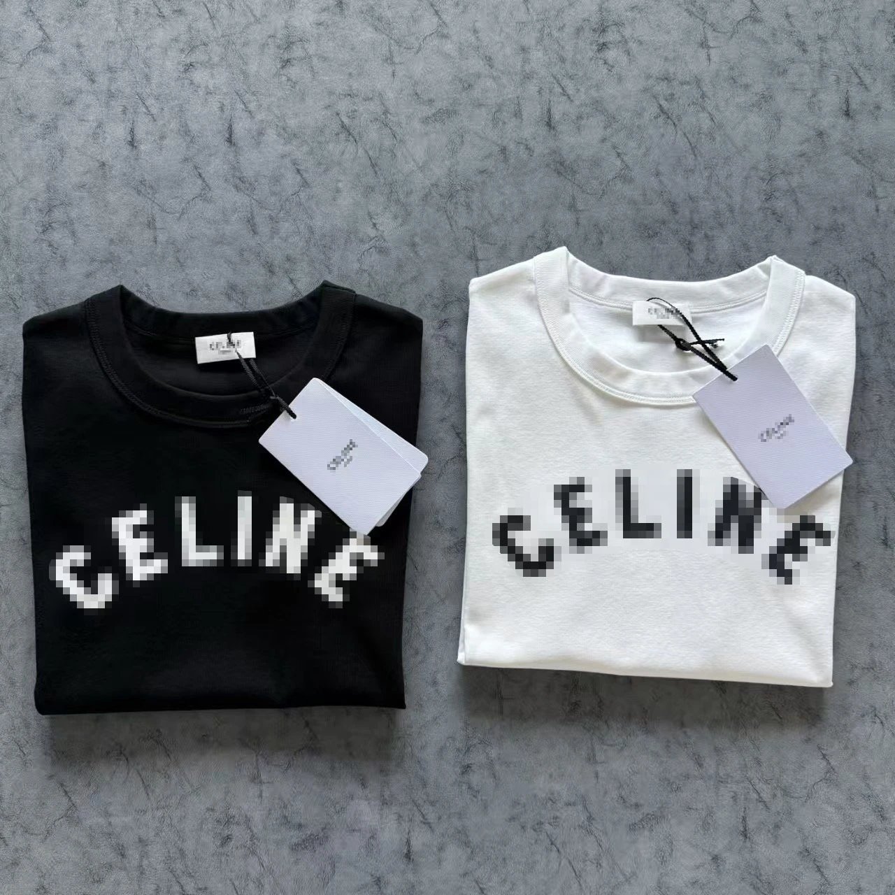 Celine Pixel Logo Black T-Shirt - 4
