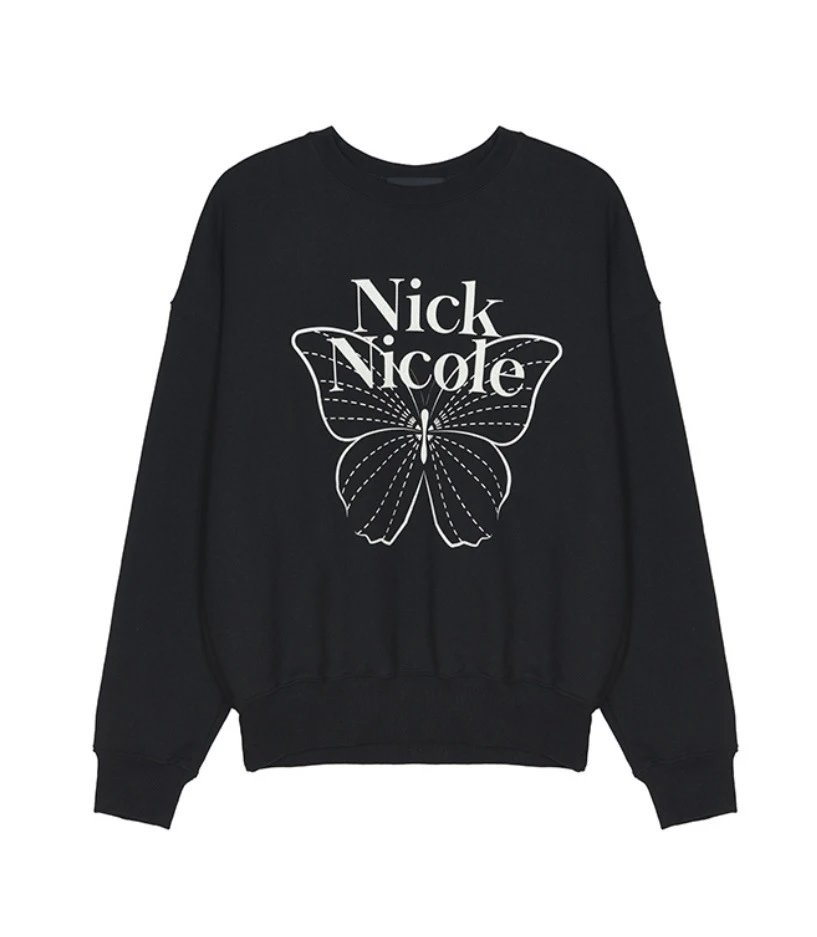 Nick Nicole Butterfly Graphic Sweatshirt Black - 5