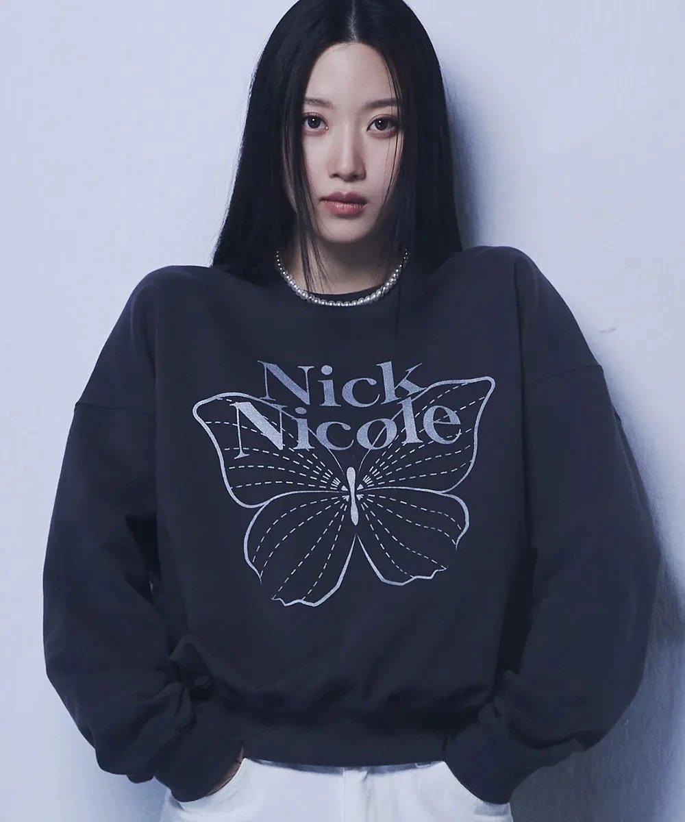 Nick Nicole Butterfly Graphic Sweatshirt Black - 21