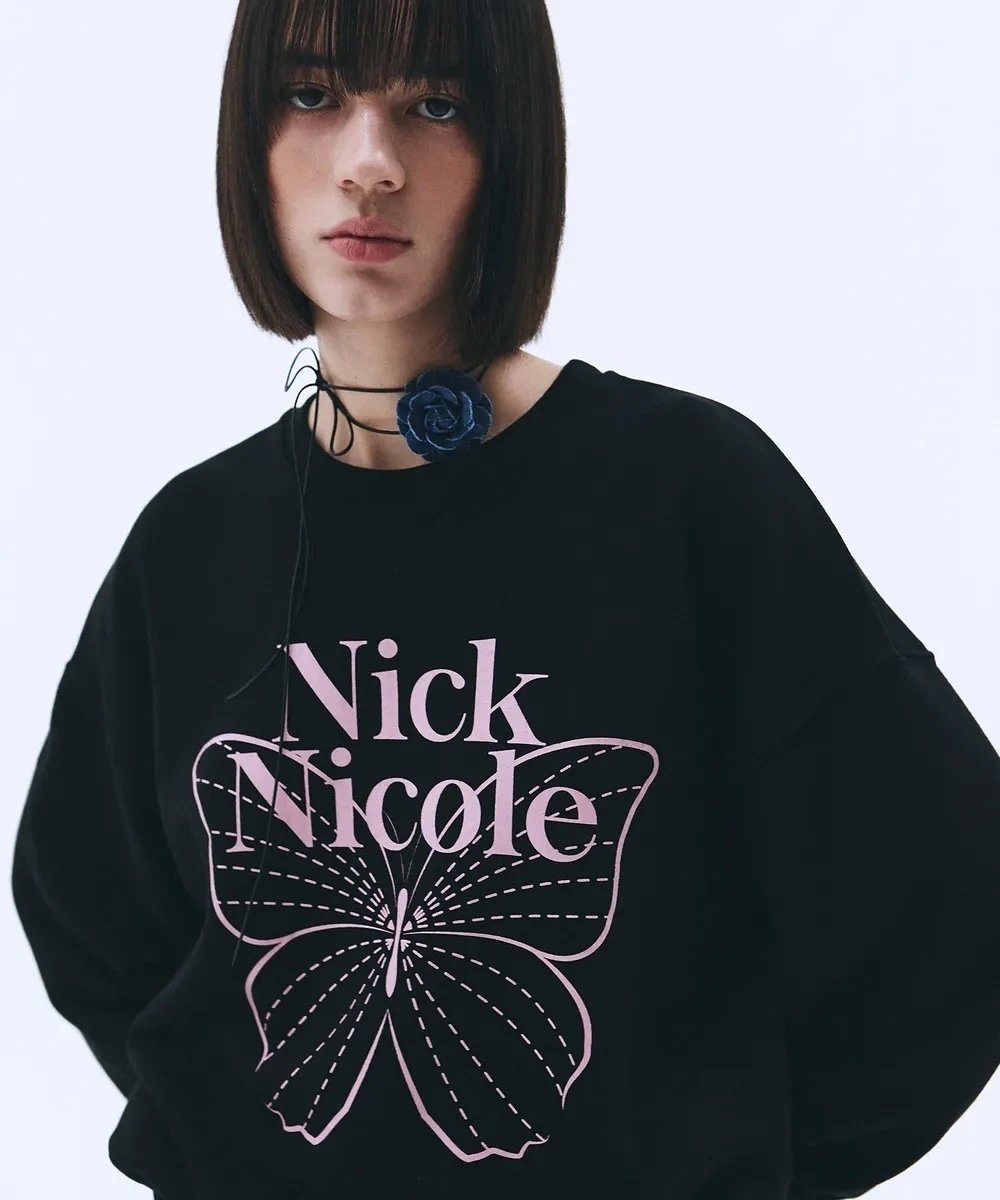 Nick Nicole Butterfly Graphic Sweatshirt Black - 27